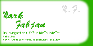 mark fabjan business card